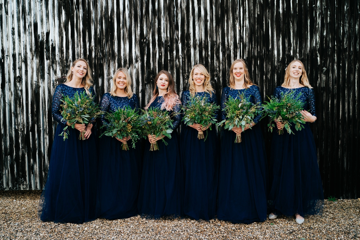 20 Justin Alexander bride celstial inspired winter barn wedding