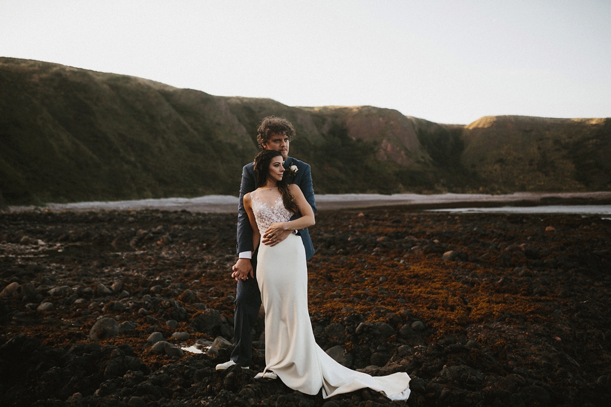 42 Theia Couture wedding dress first look intimte Scottish wedding