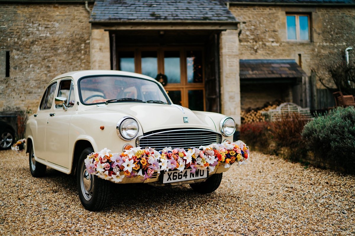 5 Justin Alexander bride celstial inspired winter barn wedding