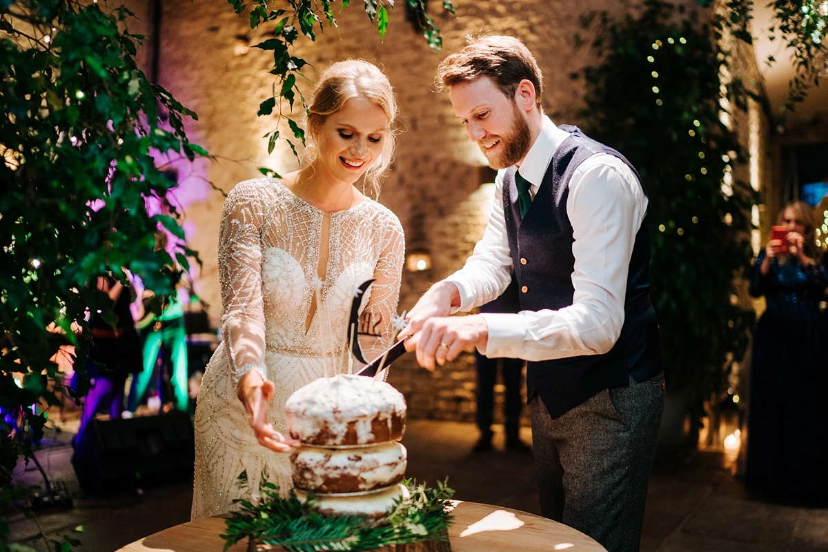 56 Justin Alexander bride celstial inspired winter barn wedding