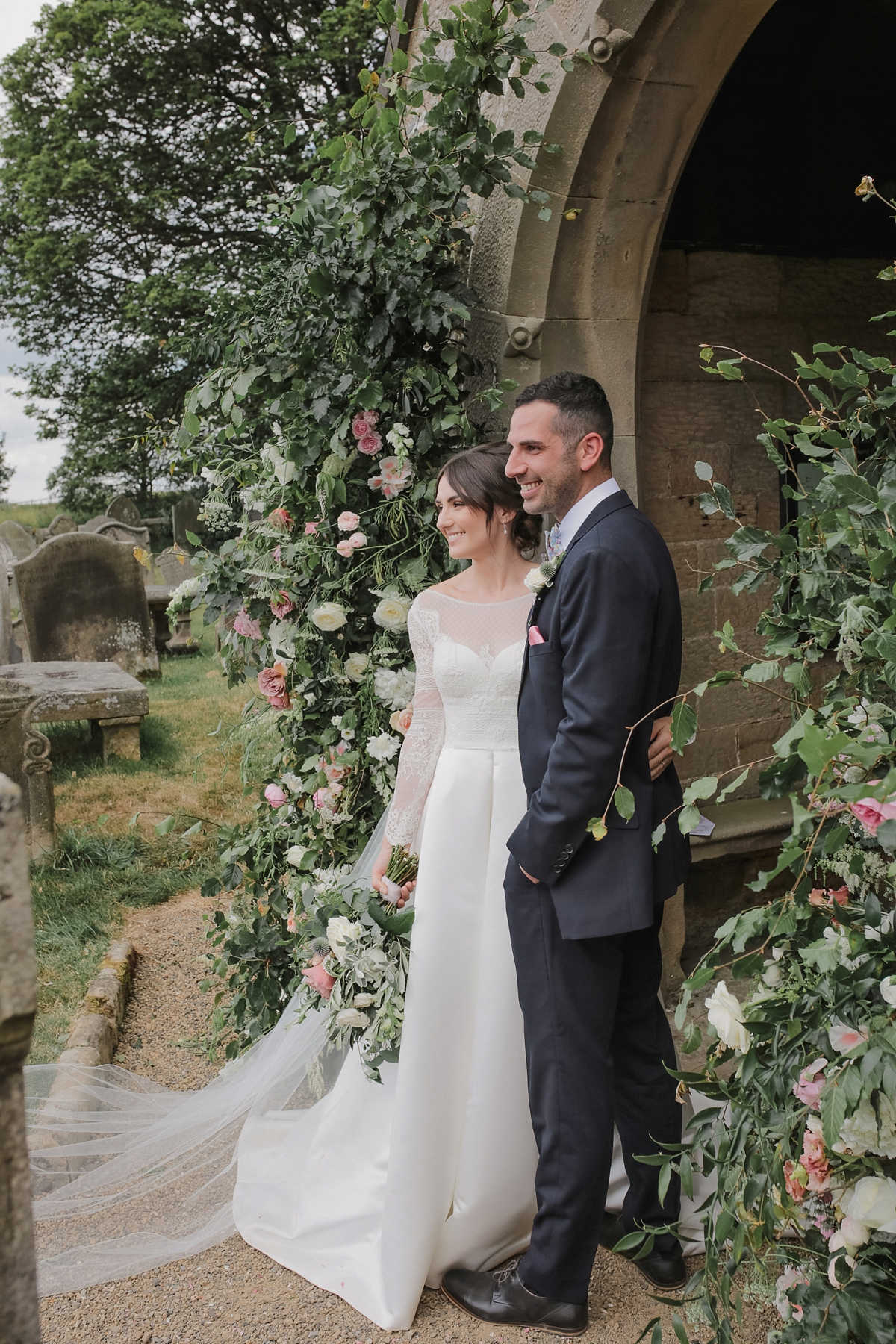 Jesus Peiro dress botanical Northumbria countryside wedding 30