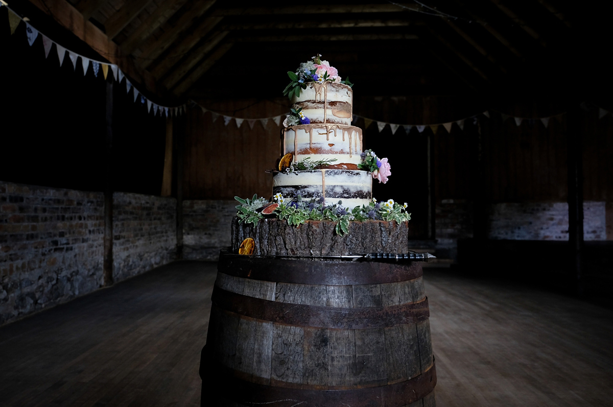 Rustic barn wedding cake