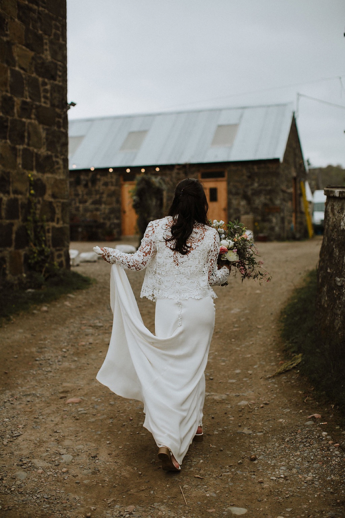 Susanna Greening dress outdoor Spring wedding Scotland 39