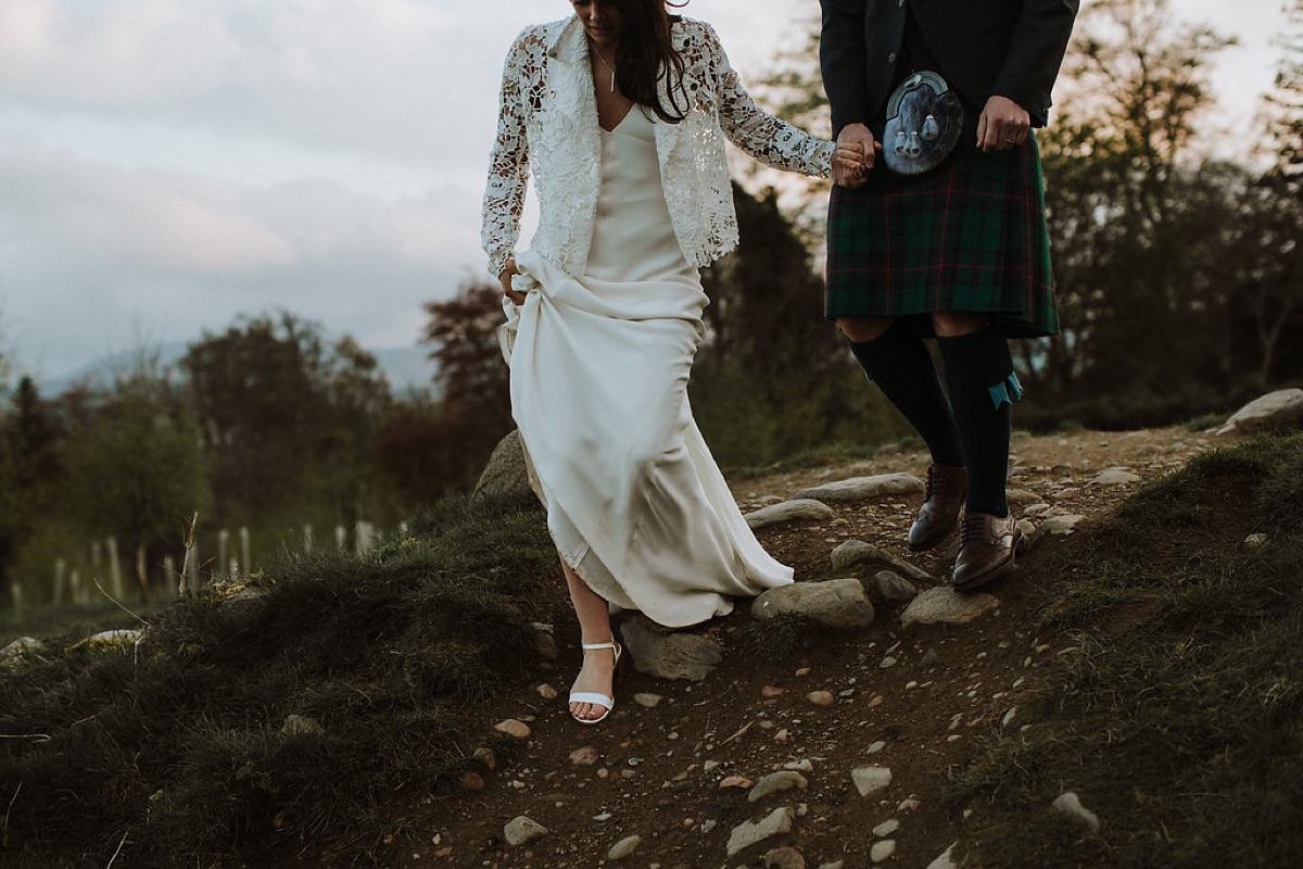 Susanna Greening dress outdoor Spring wedding Scotland 46