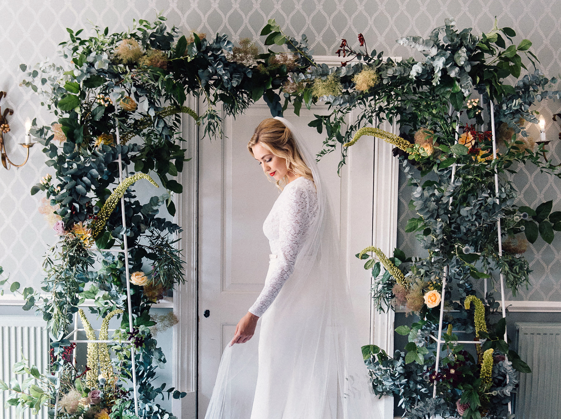 floral arch hutel du vin winchester hampshire wedding venue