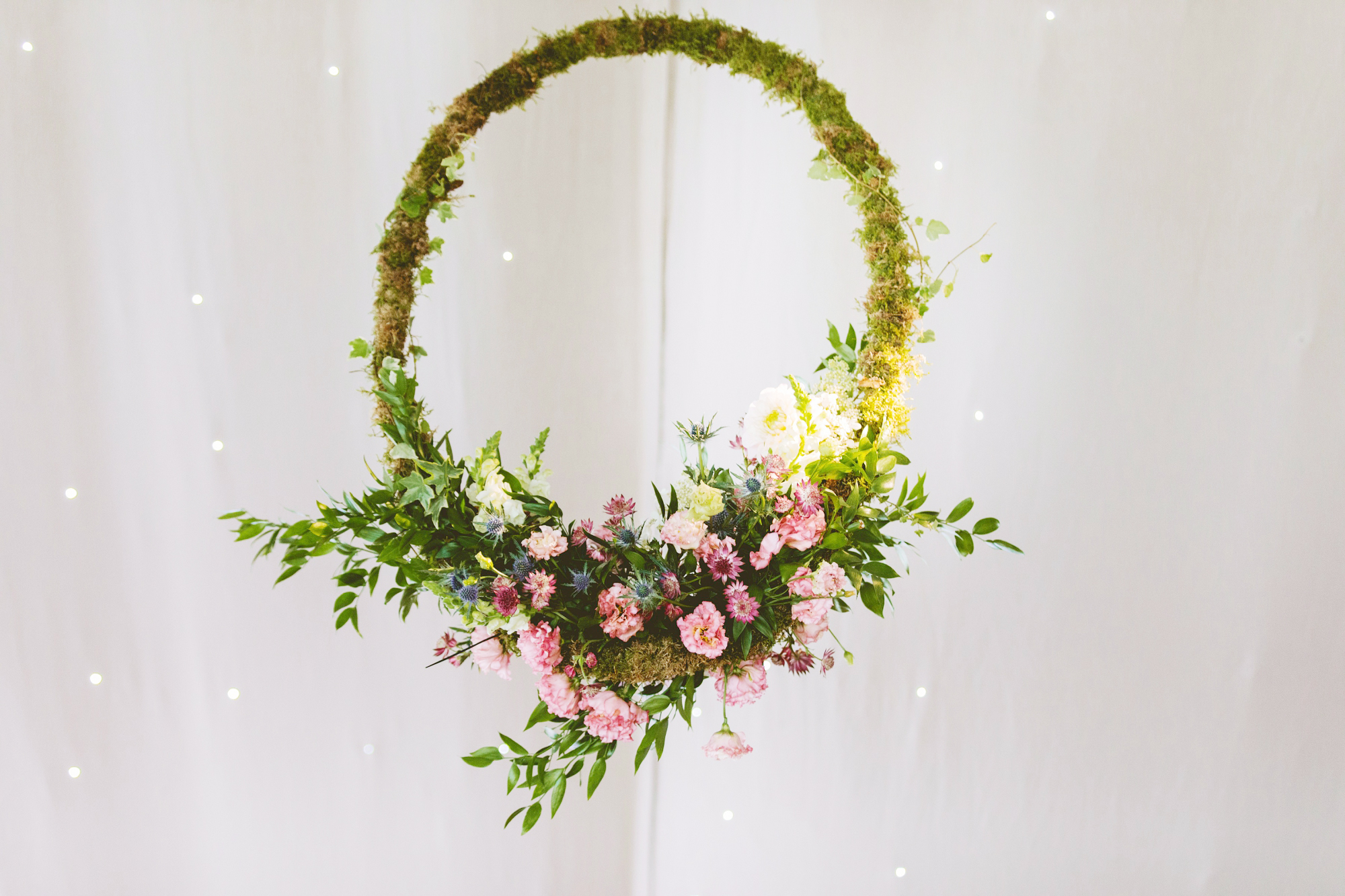 Charlie Brear + Floral Hoops for a Field Marquee Wedding in the Oxfordshire Countryside 31 floral hoop wedding decor