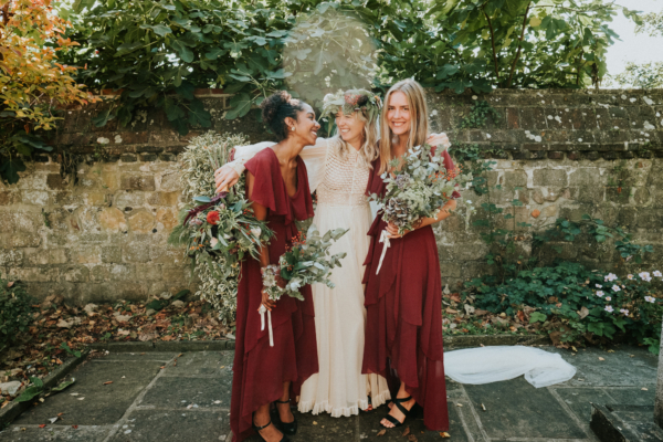A Vintage 1970s dress for an Adventure Loving Boho Bride and Her Free-Spirited Vegan Wedding