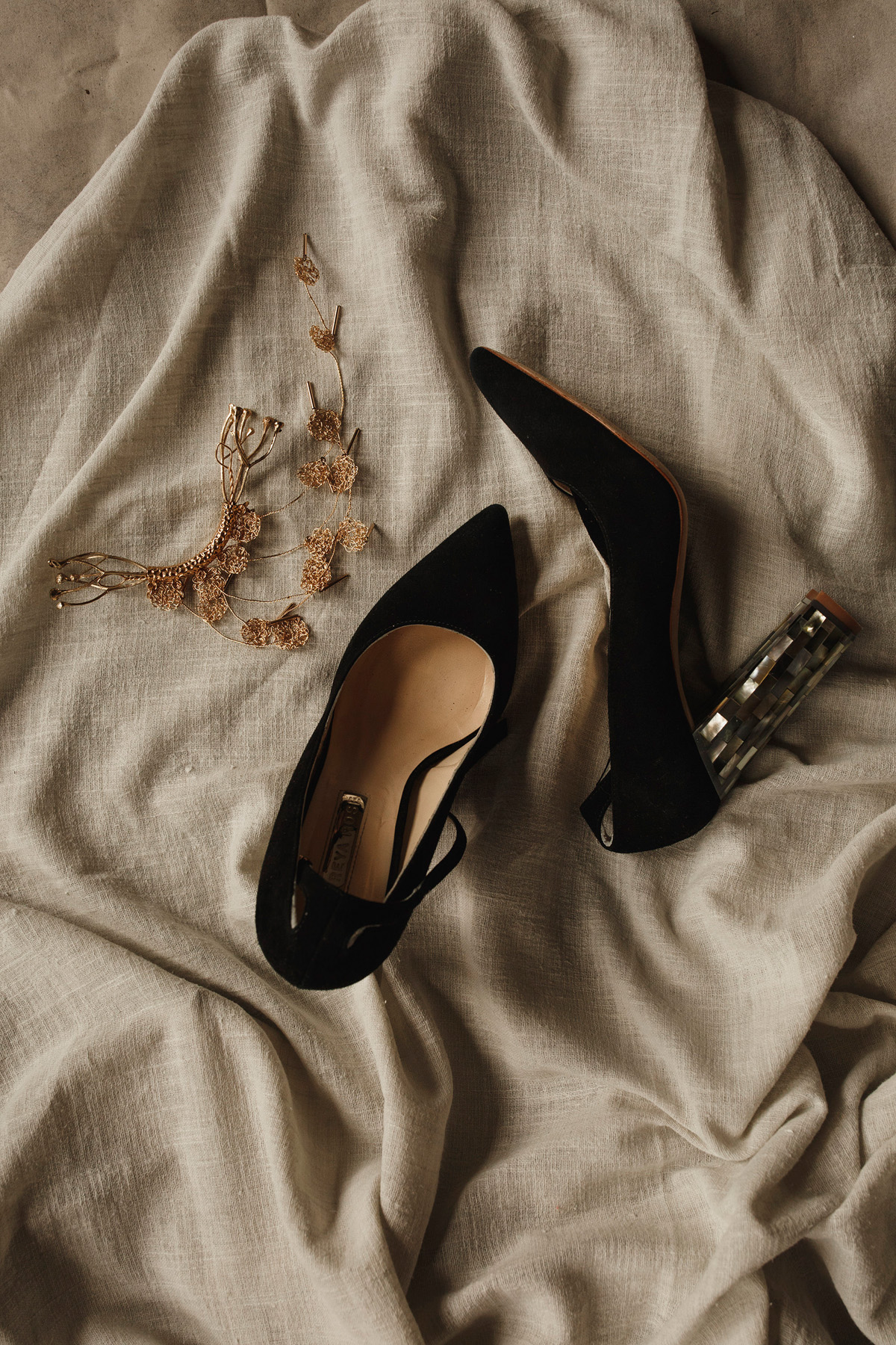 01 Freya Rose black mother of pearl wedding shoes