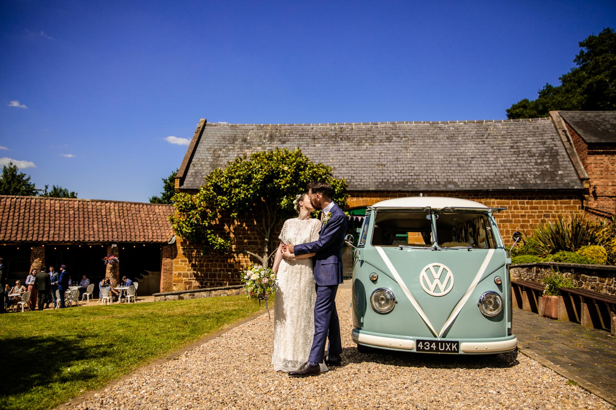 01 Pale green blue wedding VW camper van