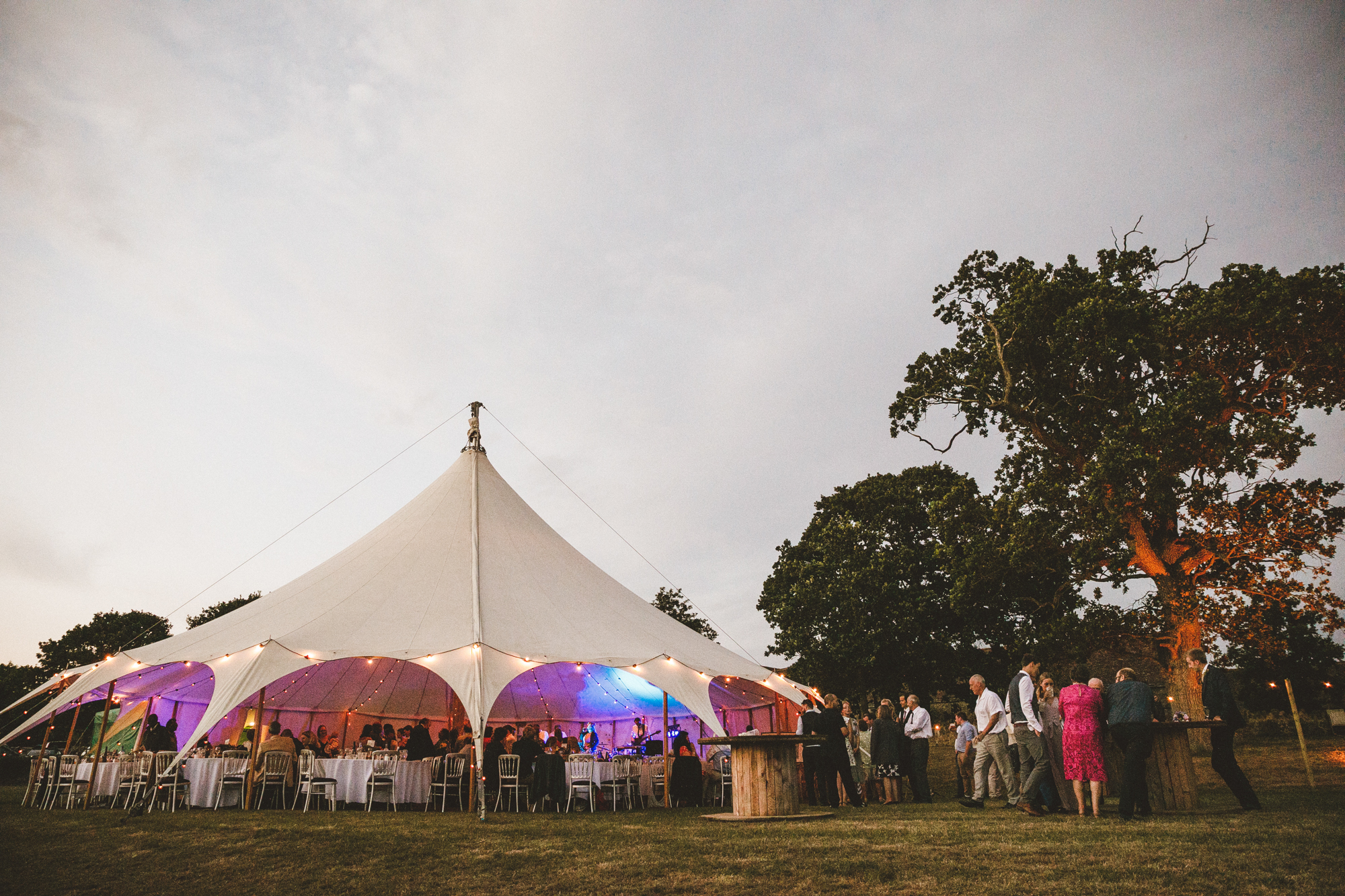 02 Colourful lights in wedding tent