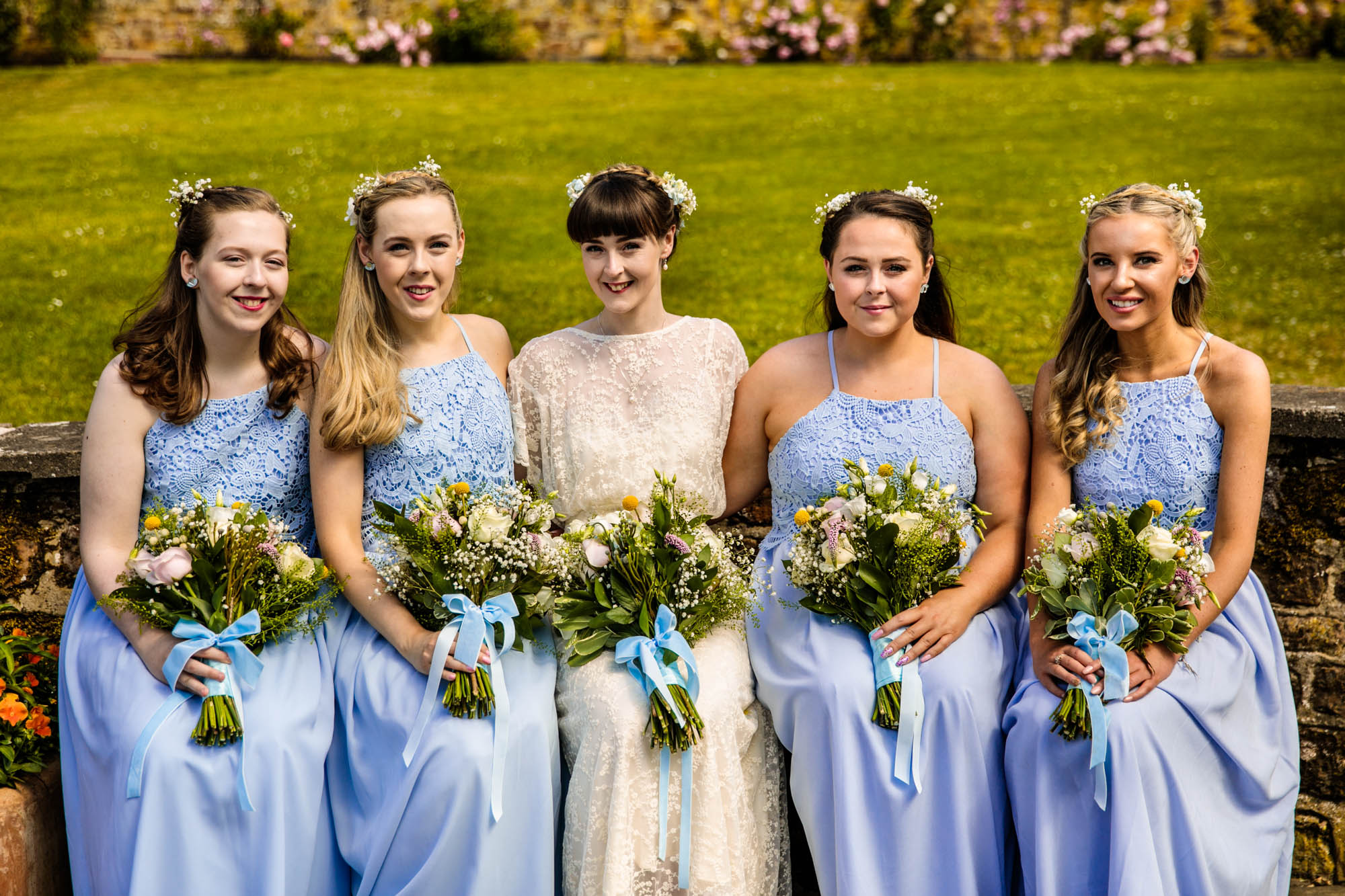 02 Indiebride London bridesmaids in cornflower blue