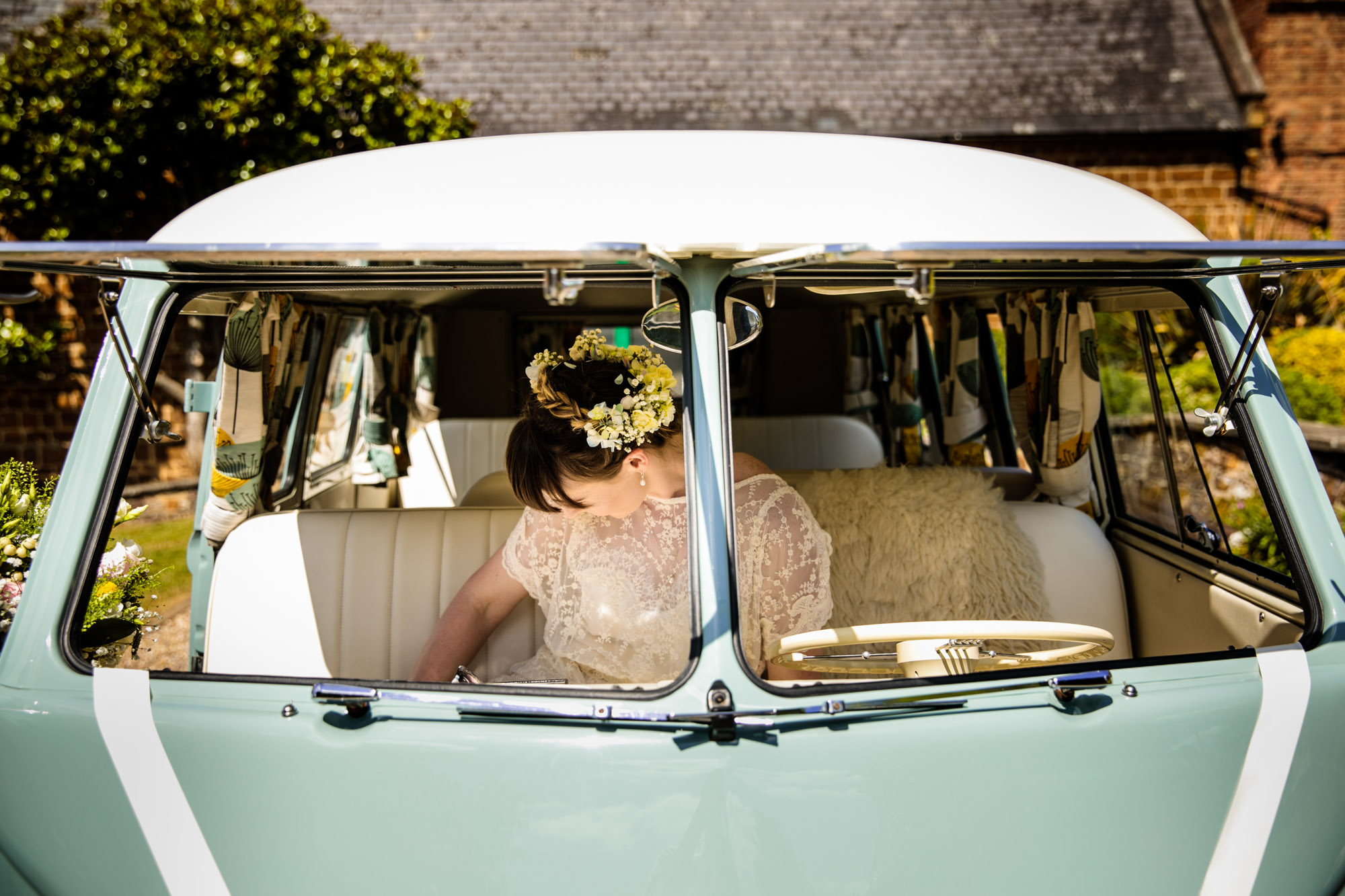 02 Pale green blue wedding VW camper van