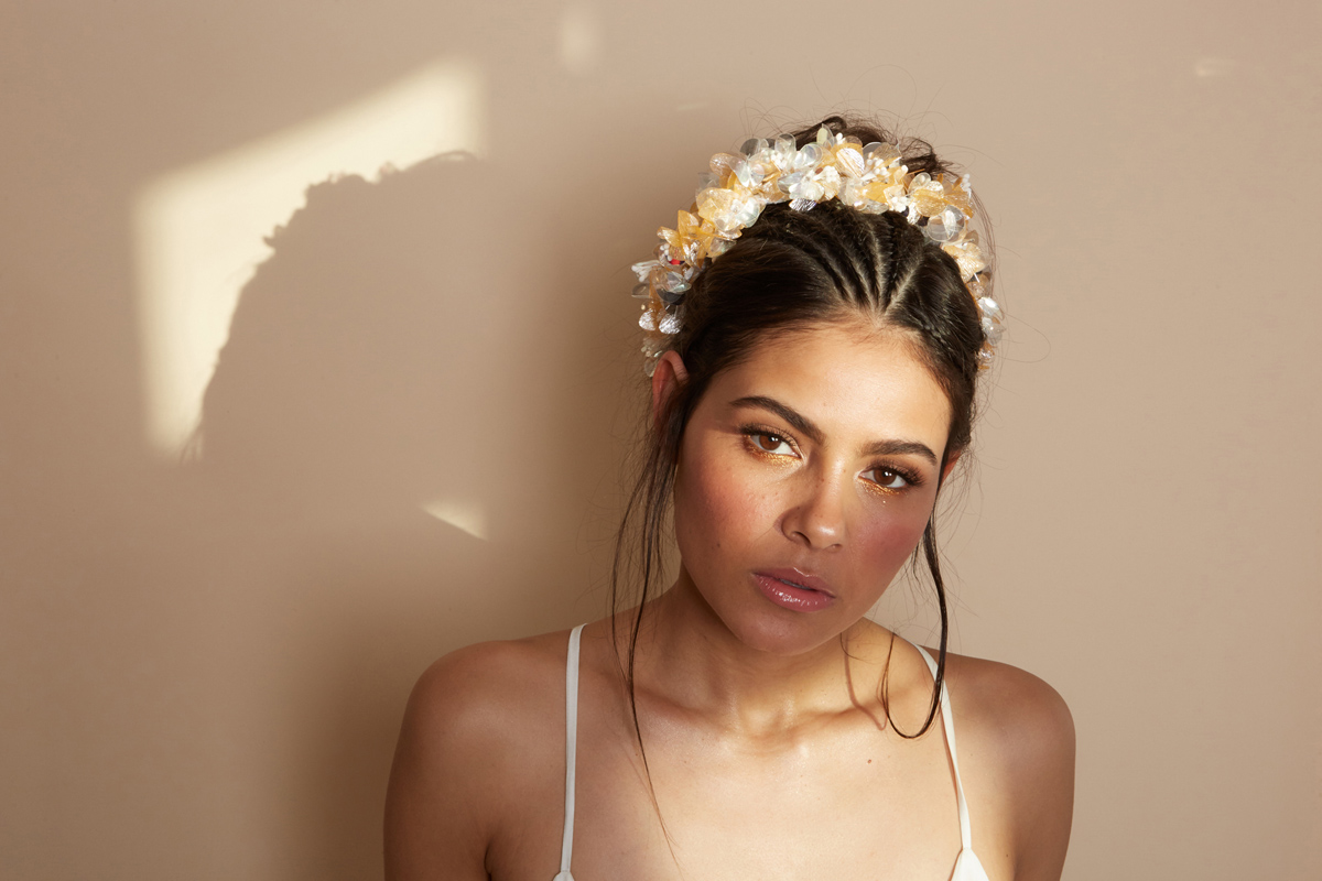 Ann Marie Faulkner modern wedding veils peach halo 3