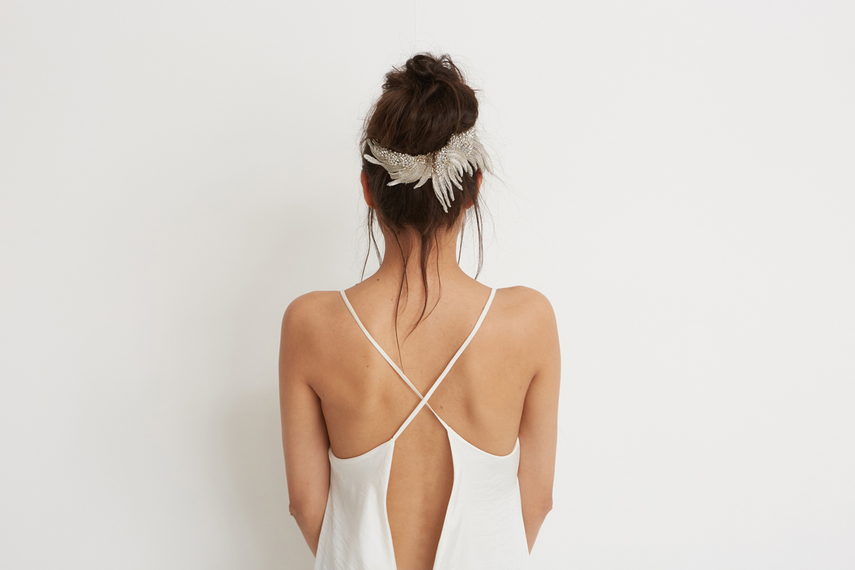 Ann Marie Faulkner modern wedding veils winged crescent 1