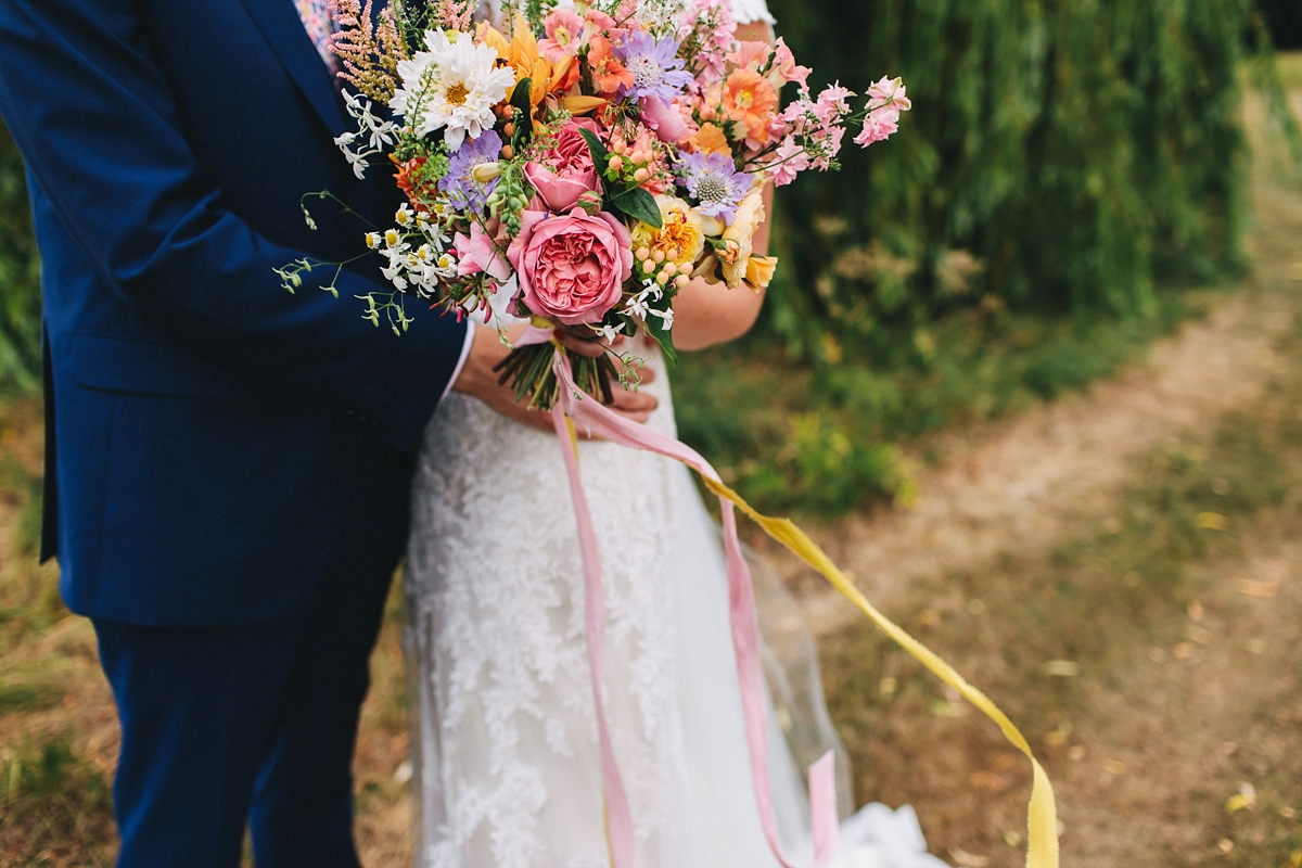 Colourful summer wedding papercranes 35