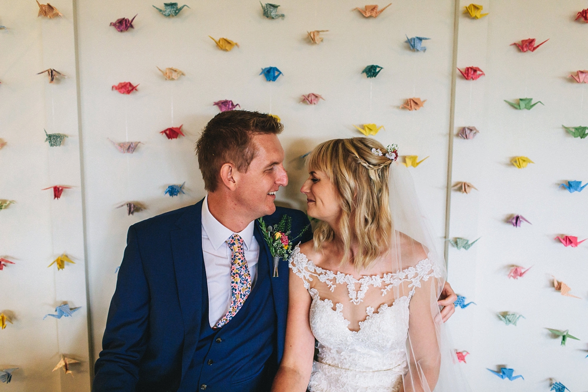 Colourful summer wedding papercranes 43