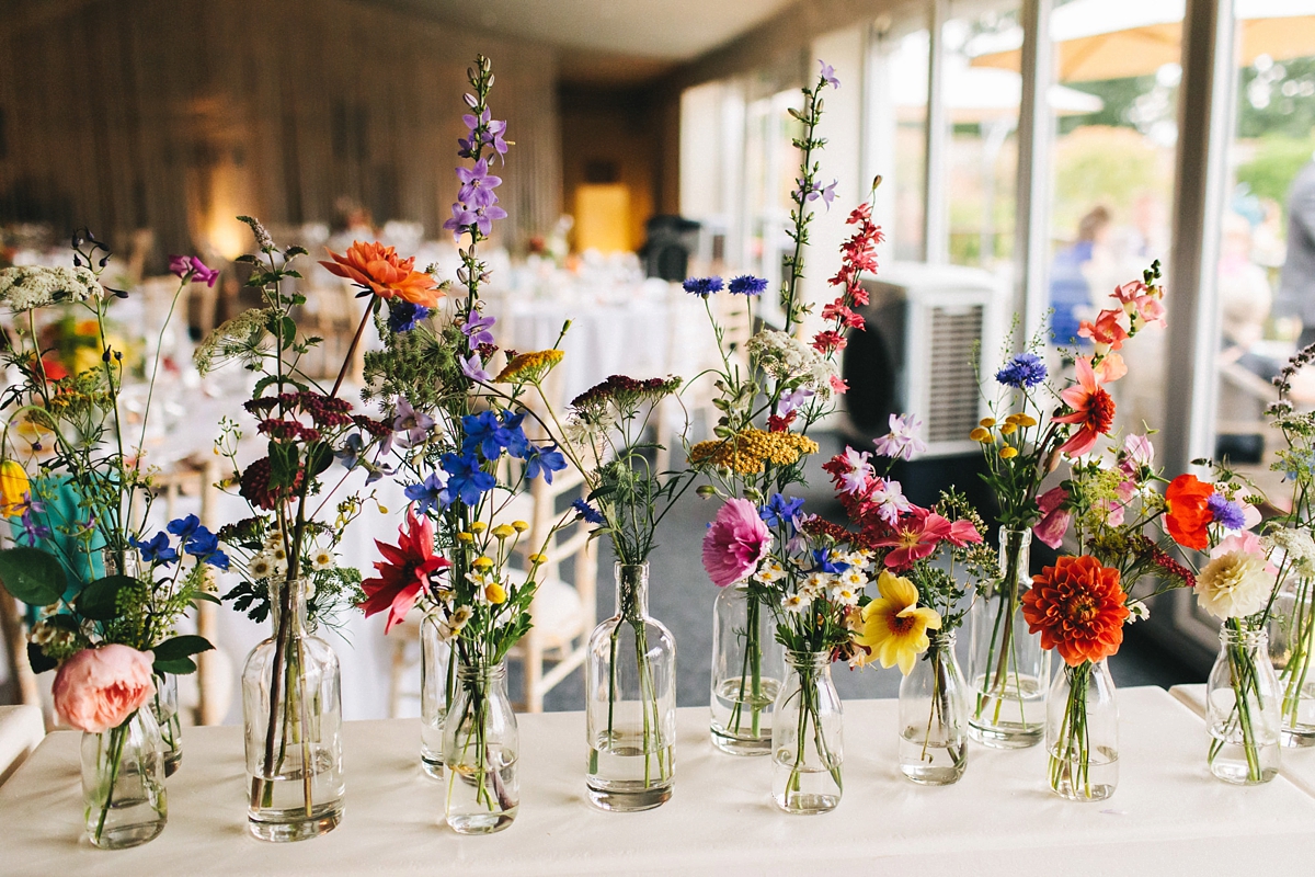 Colourful summer wedding papercranes 50