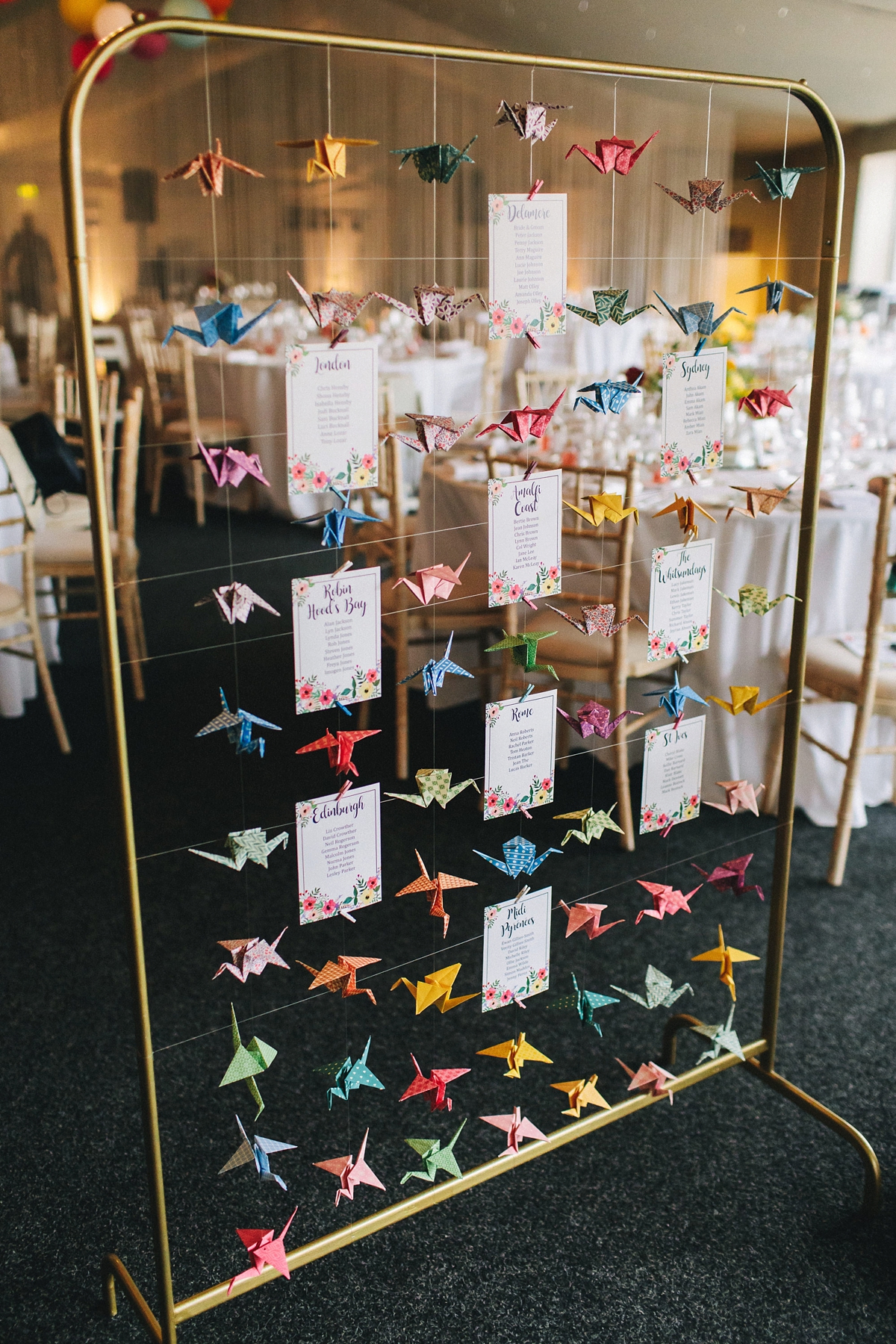 Colourful summer wedding papercranes 52