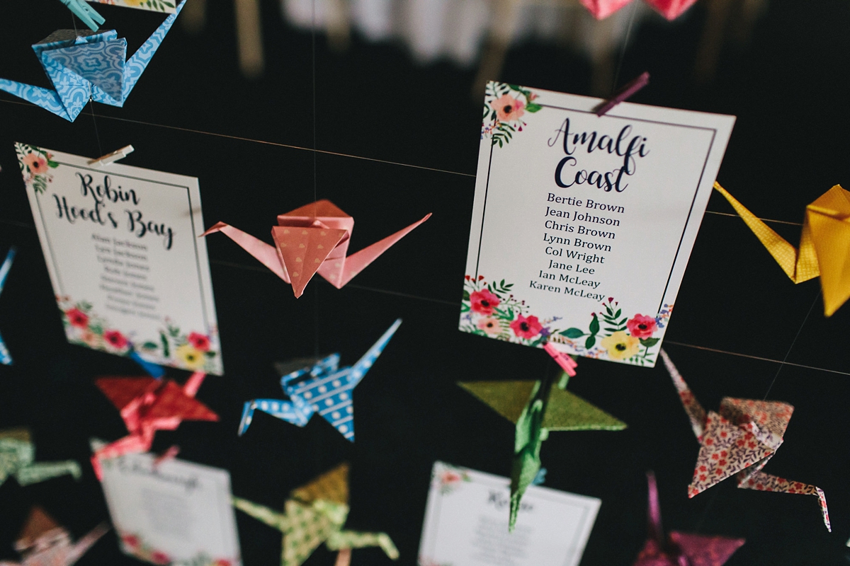 Colourful summer wedding papercranes 53