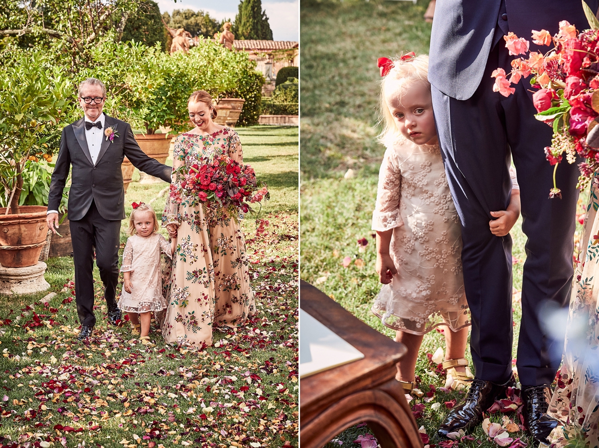 Floral embroidered dress Italian garden wedding 35