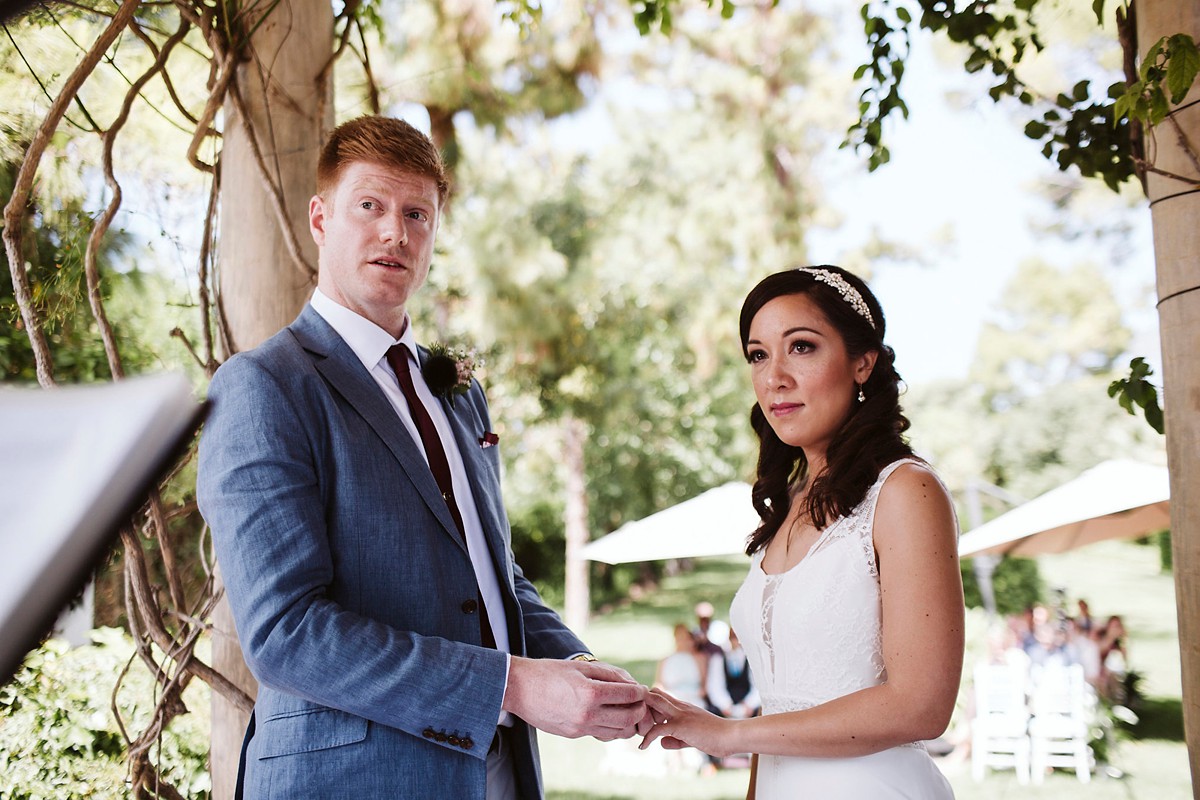 Rembo Styling bride outdoor garden wedding 21 - A Romantic Rembo Styling Dress for a Multicultural Destination Wedding in Spain Rembo Styling bride outdoor garden wedding 21