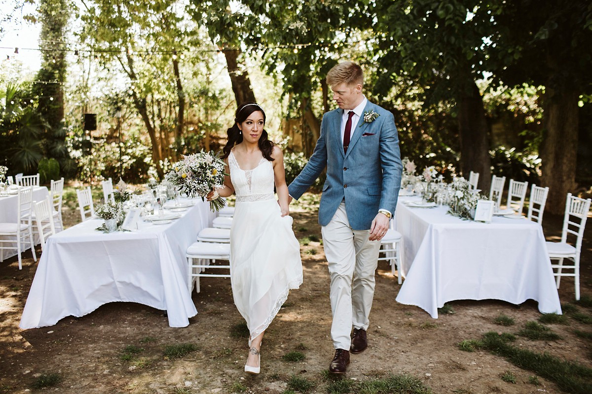 Rembo Styling bride outdoor garden wedding 30 - A Romantic Rembo Styling Dress for a Multicultural Destination Wedding in Spain Rembo Styling bride outdoor garden wedding 30