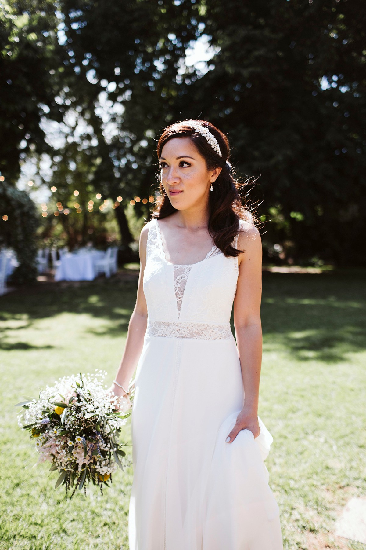 Rembo Styling bride outdoor garden wedding 31 - A Romantic Rembo Styling Dress for a Multicultural Destination Wedding in Spain Rembo Styling bride outdoor garden wedding 31