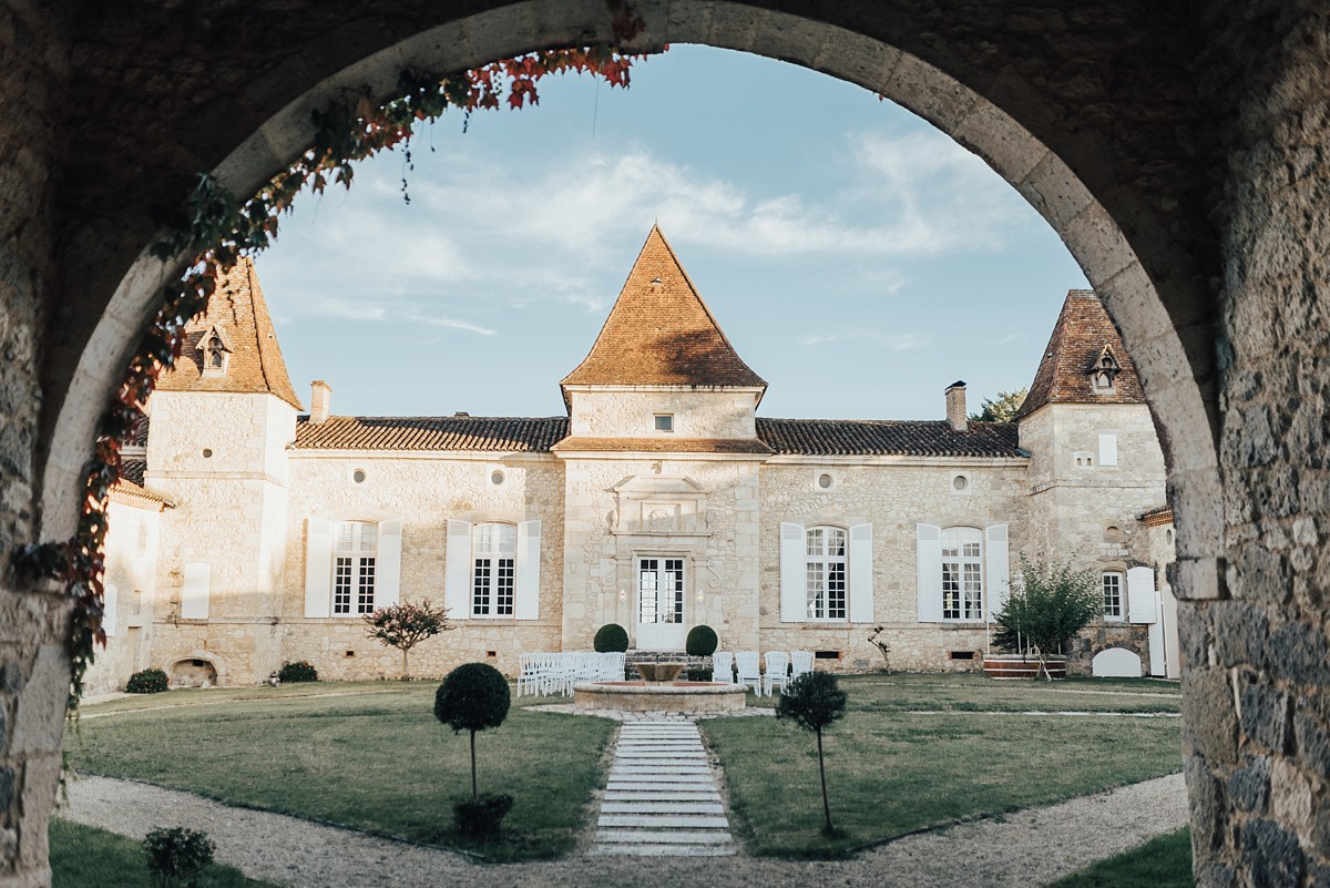 Sassi Holford Bride Château de Mazelières wedding France 1 - A Sassi Holford Silk Dress for an Intimate Destination Wedding in a French Chateau Sassi Holford Bride Château de Mazelières wedding France 1