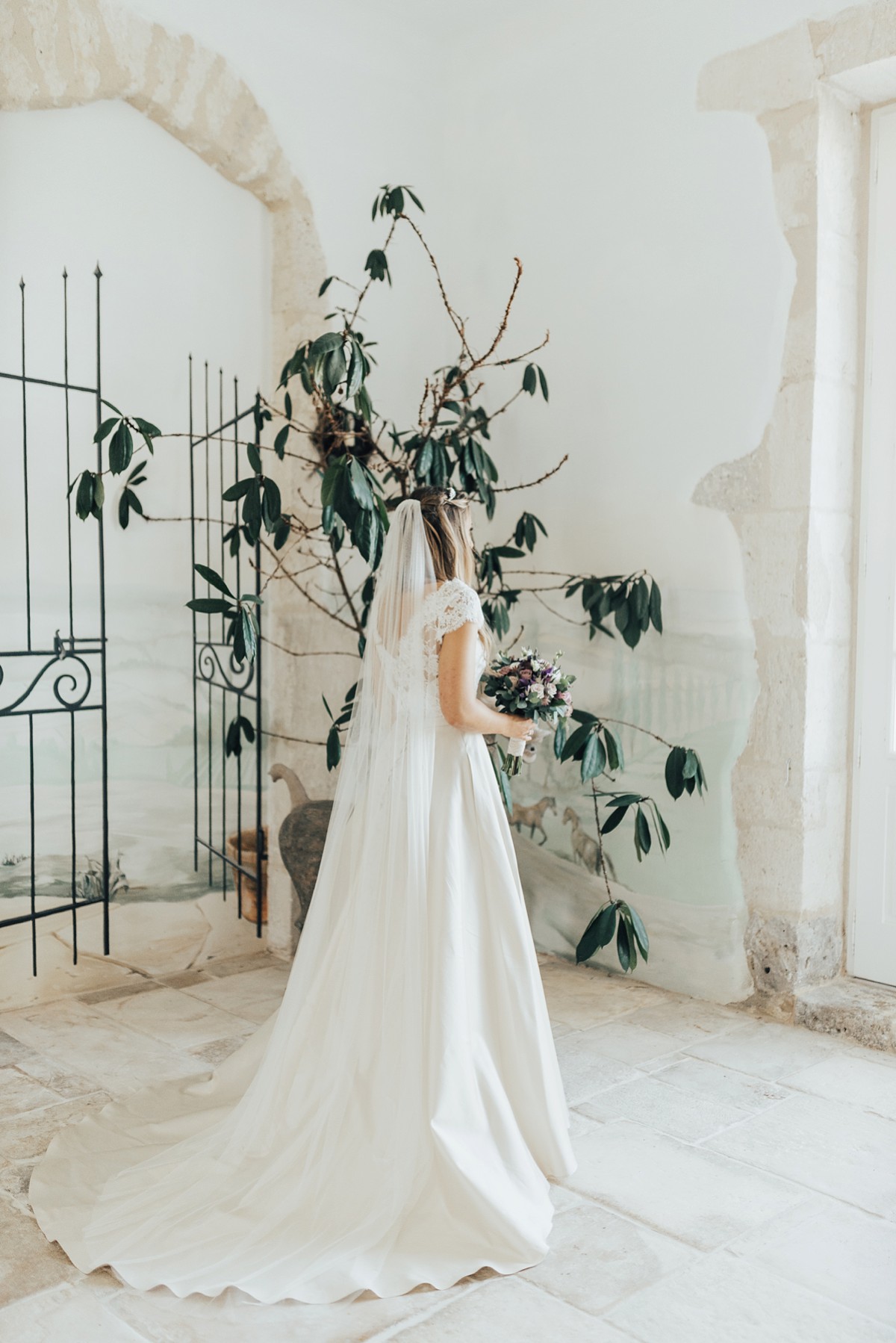 Sassi Holford Bride Château de Mazelières wedding France 14 - A Sassi Holford Silk Dress for an Intimate Destination Wedding in a French Chateau Sassi Holford Bride Château de Mazelières wedding France 14