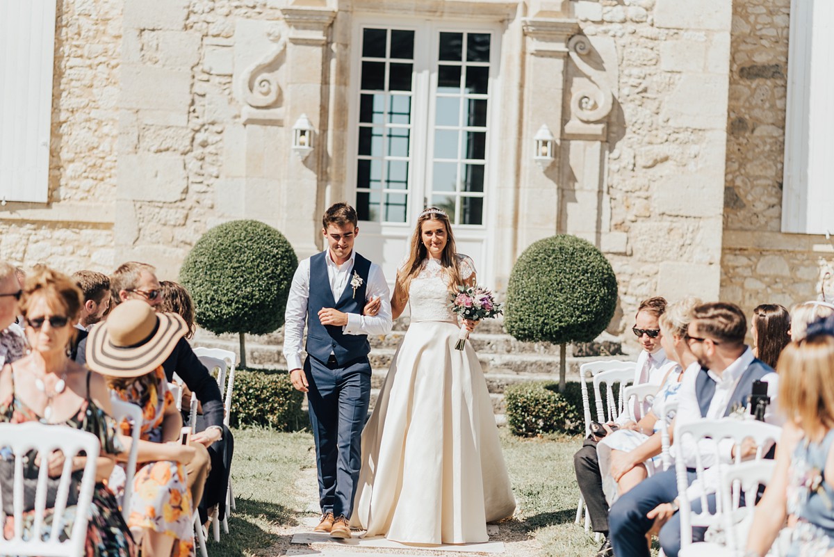 Sassi Holford Bride Château de Mazelières wedding France 16 - A Sassi Holford Silk Dress for an Intimate Destination Wedding in a French Chateau Sassi Holford Bride Château de Mazelières wedding France 16