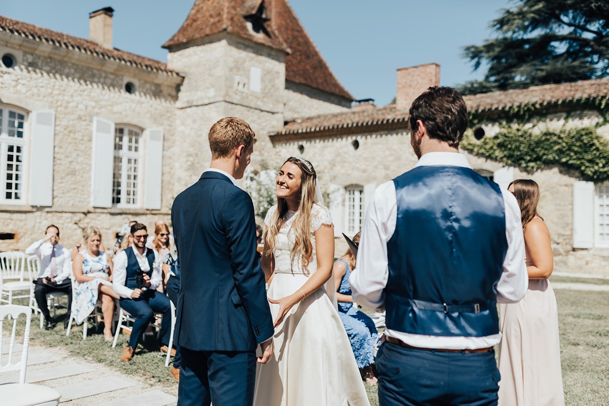 Sassi Holford Bride Château de Mazelières wedding France 17 - A Sassi Holford Silk Dress for an Intimate Destination Wedding in a French Chateau Sassi Holford Bride Château de Mazelières wedding France 17