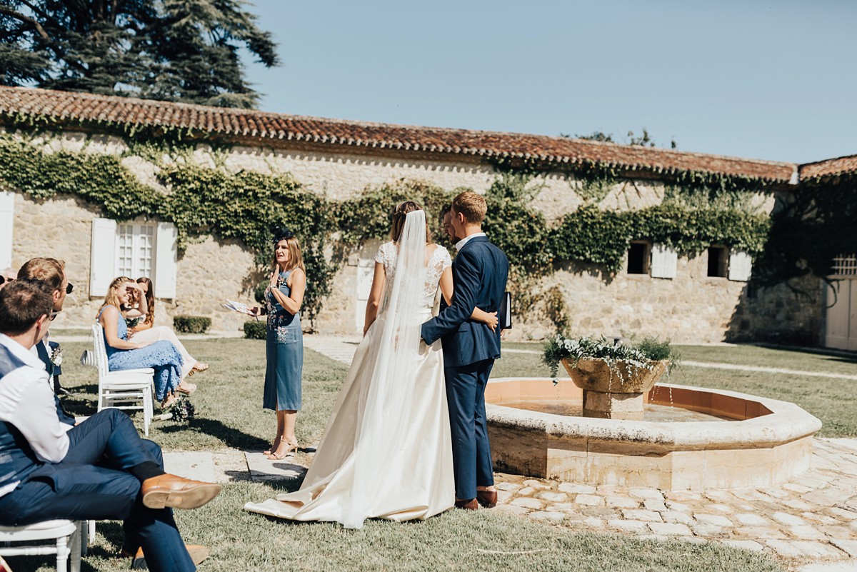 Sassi Holford Bride Château de Mazelières wedding France 19 - A Sassi Holford Silk Dress for an Intimate Destination Wedding in a French Chateau Sassi Holford Bride Château de Mazelières wedding France 19