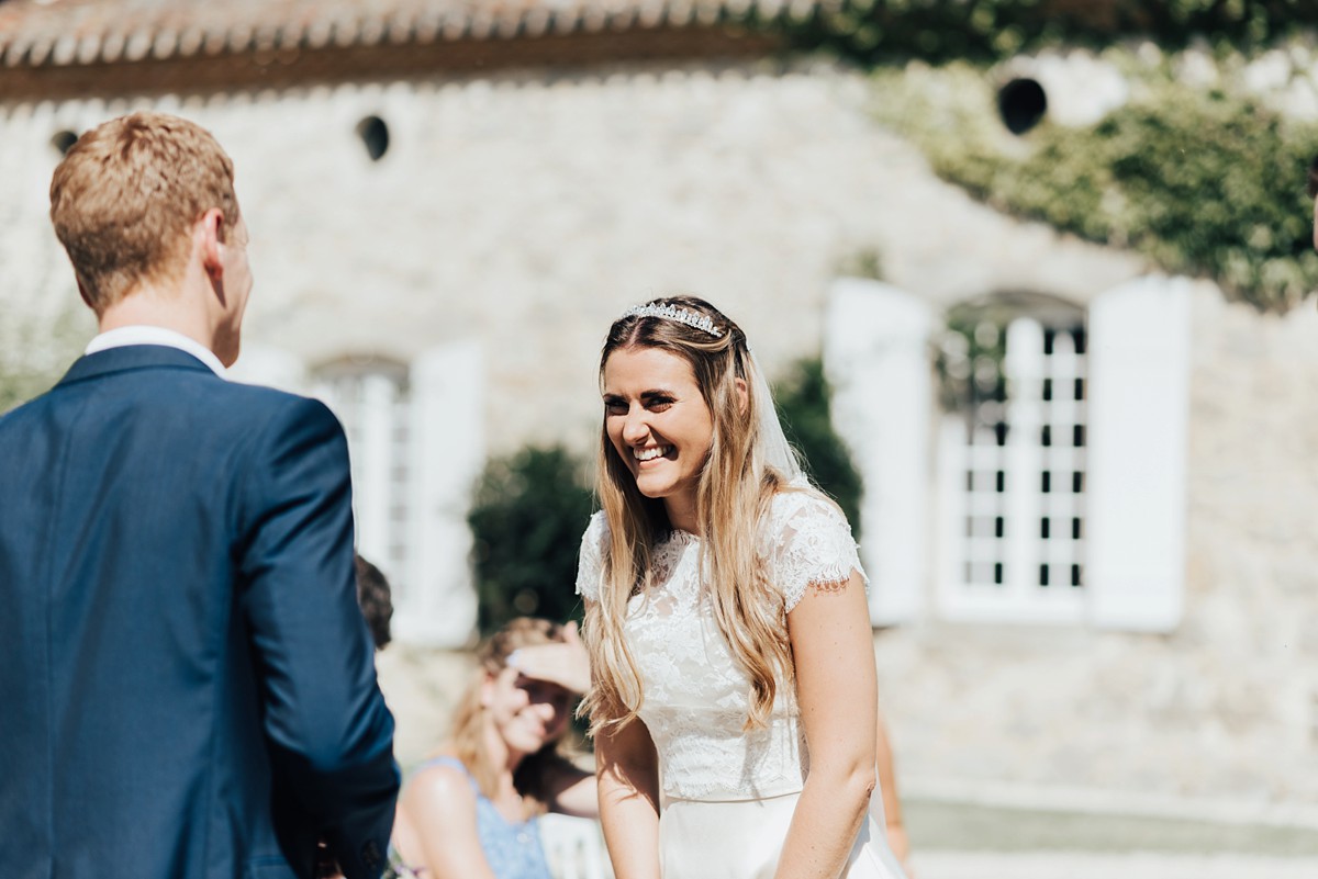 Sassi Holford Bride Château de Mazelières wedding France 20 - A Sassi Holford Silk Dress for an Intimate Destination Wedding in a French Chateau Sassi Holford Bride Château de Mazelières wedding France 20