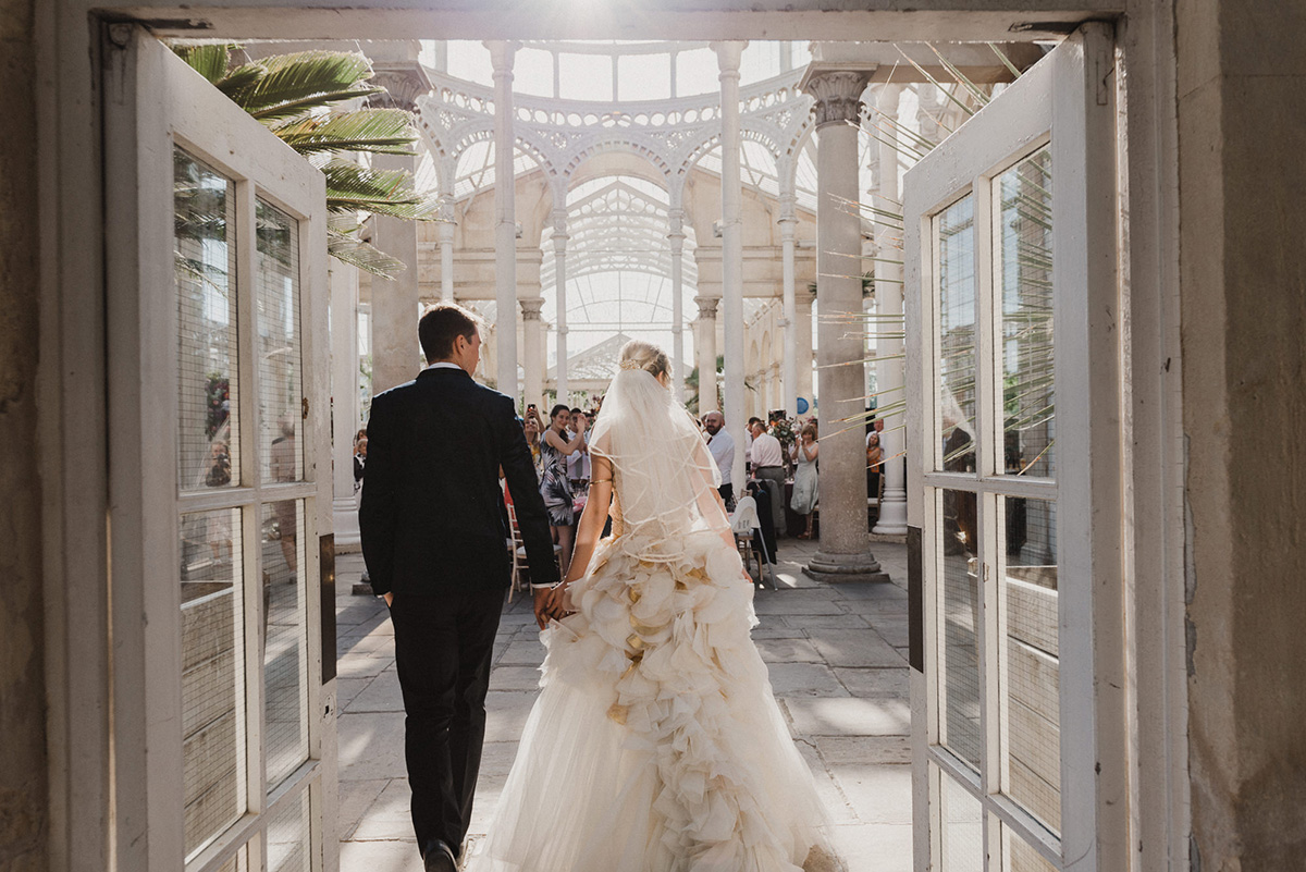 Syon Park wedding Vera Wang bride