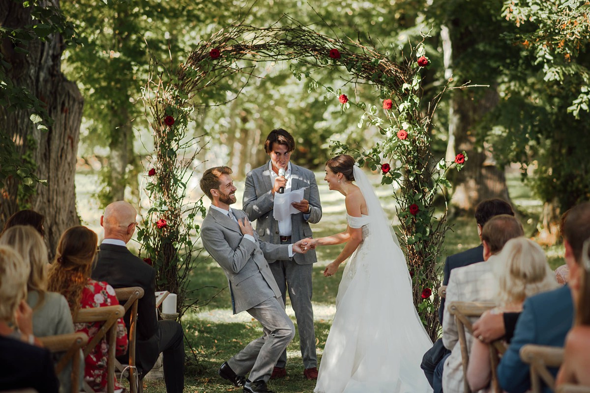 29 Outdoor French Chateau wedding Anne Barge dress