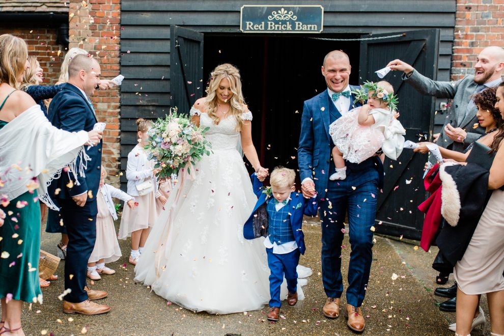 49 Maggie Sottero bride family rainy day wedding