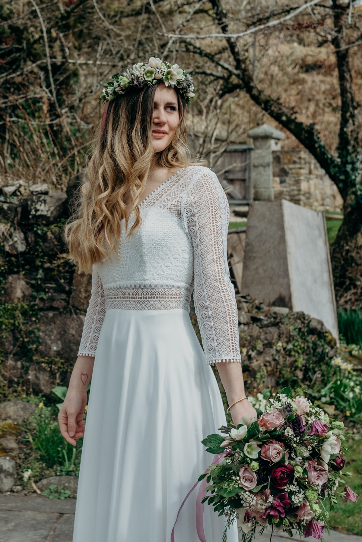 9 Rembo styling dress nature inspired Devon wedding