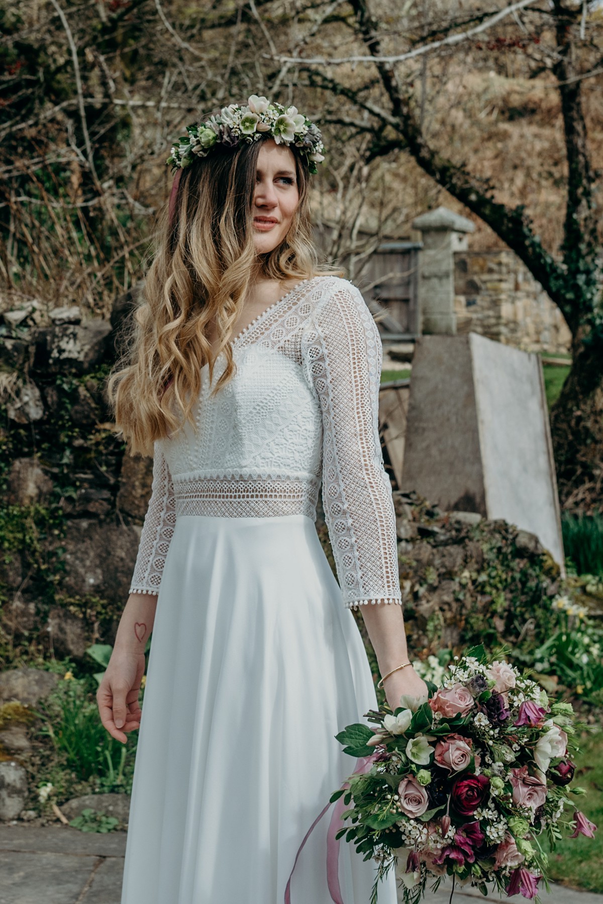 9 Rembo styling dress nature inspired Devon wedding - A Boho Bride in a Rembo Styling Gown and her Wedding Planned in 10 Weeks 9 Rembo styling dress nature inspired Devon wedding