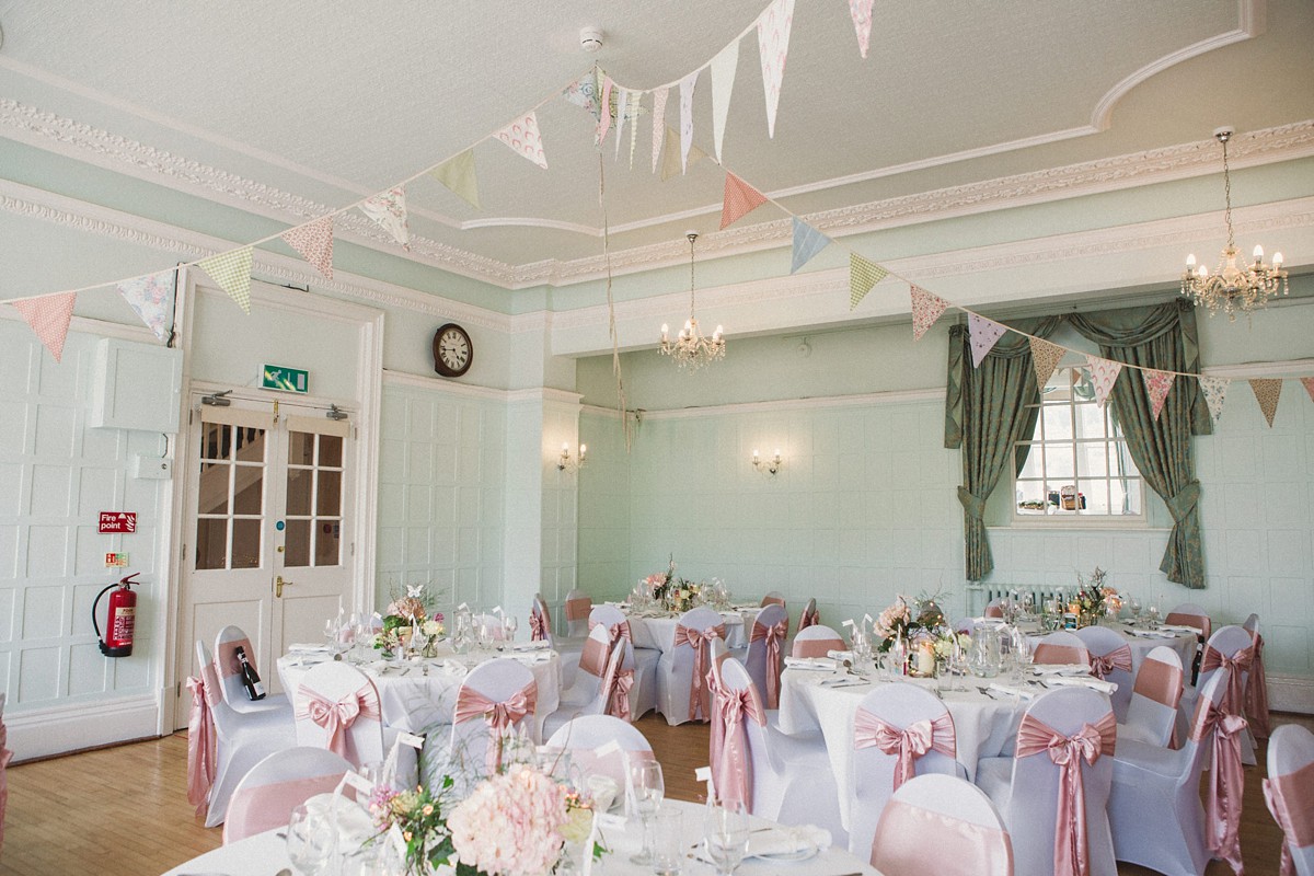 Catherine Deane blush pink dress Devon wedding by the sea 6