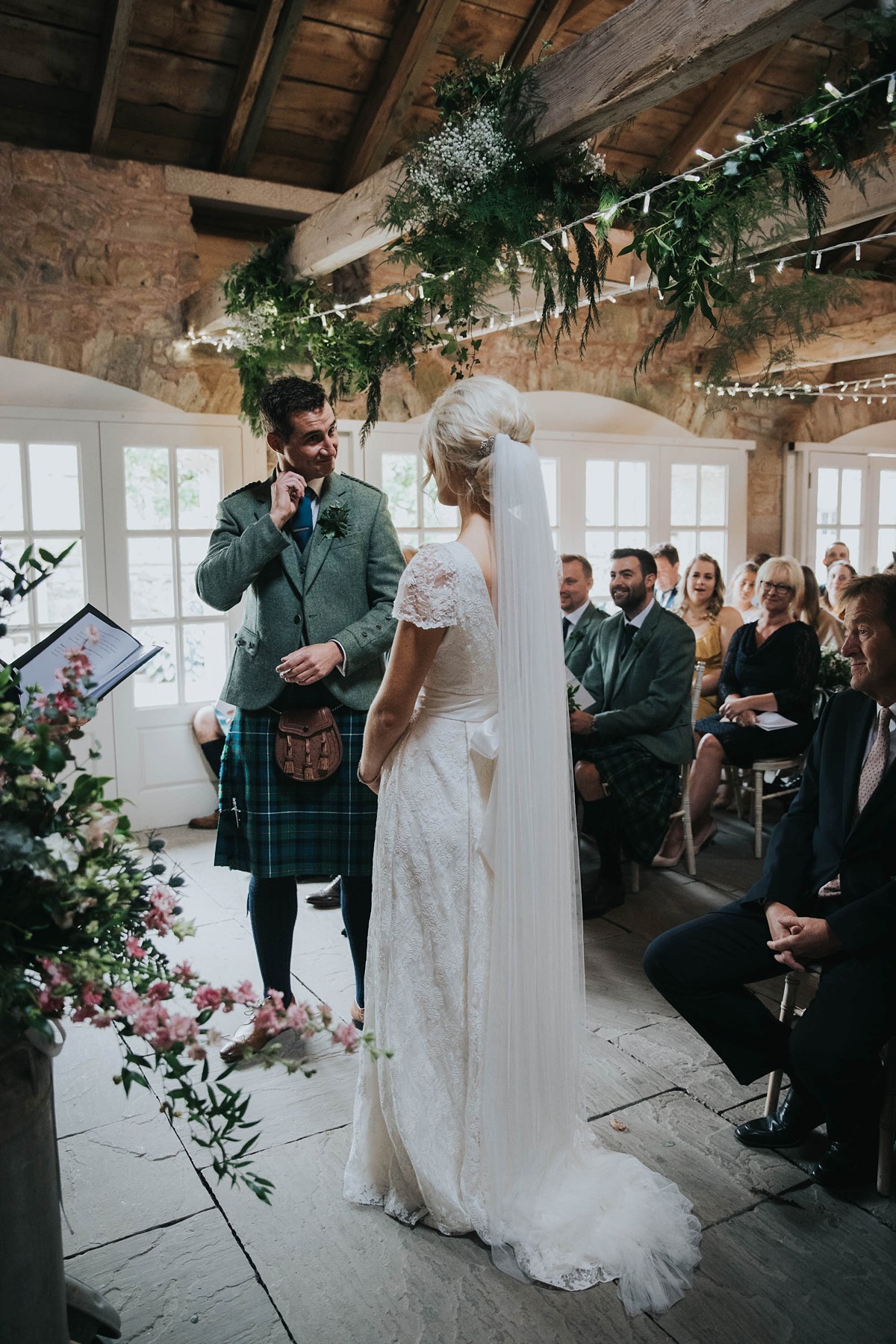 Charlie Brear bride elegant barn wedding 24