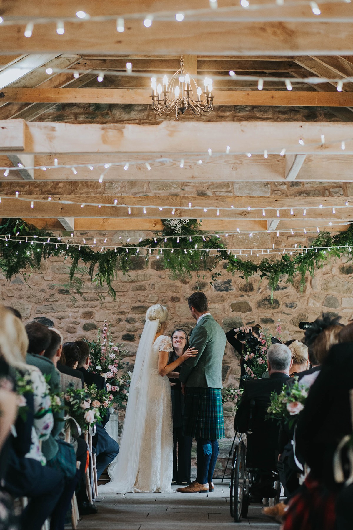 Charlie Brear bride elegant barn wedding 27