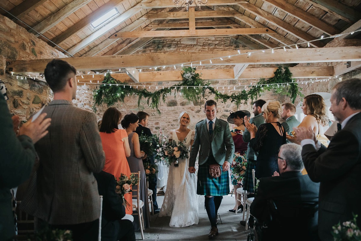 Charlie Brear bride elegant barn wedding 34