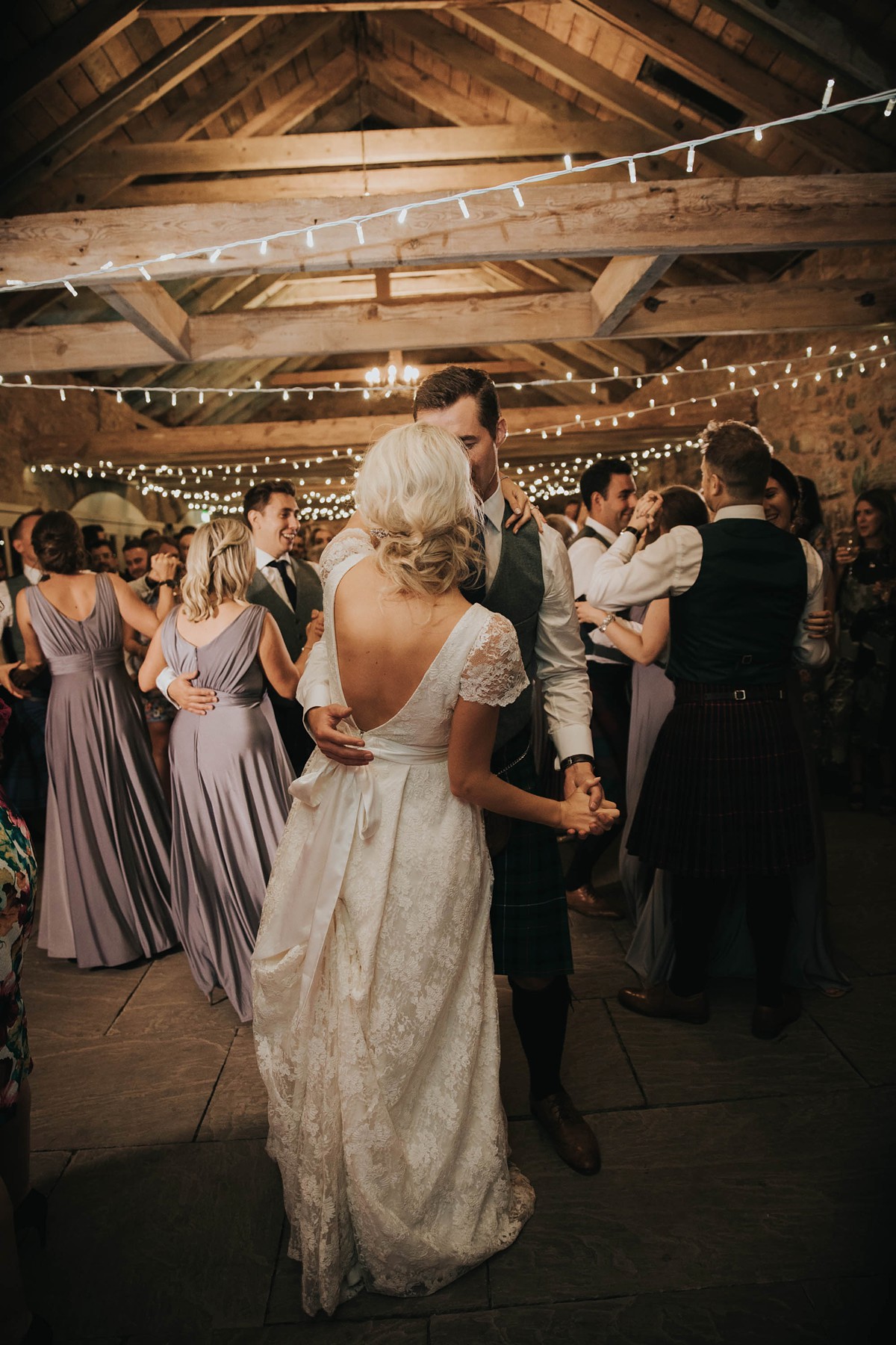 Charlie Brear bride elegant barn wedding 63