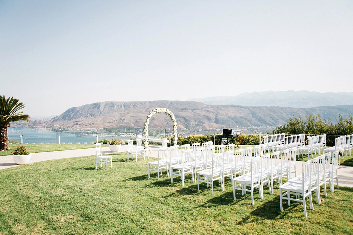 Floral wedding dress Sassi Holford wedding in Crete 12