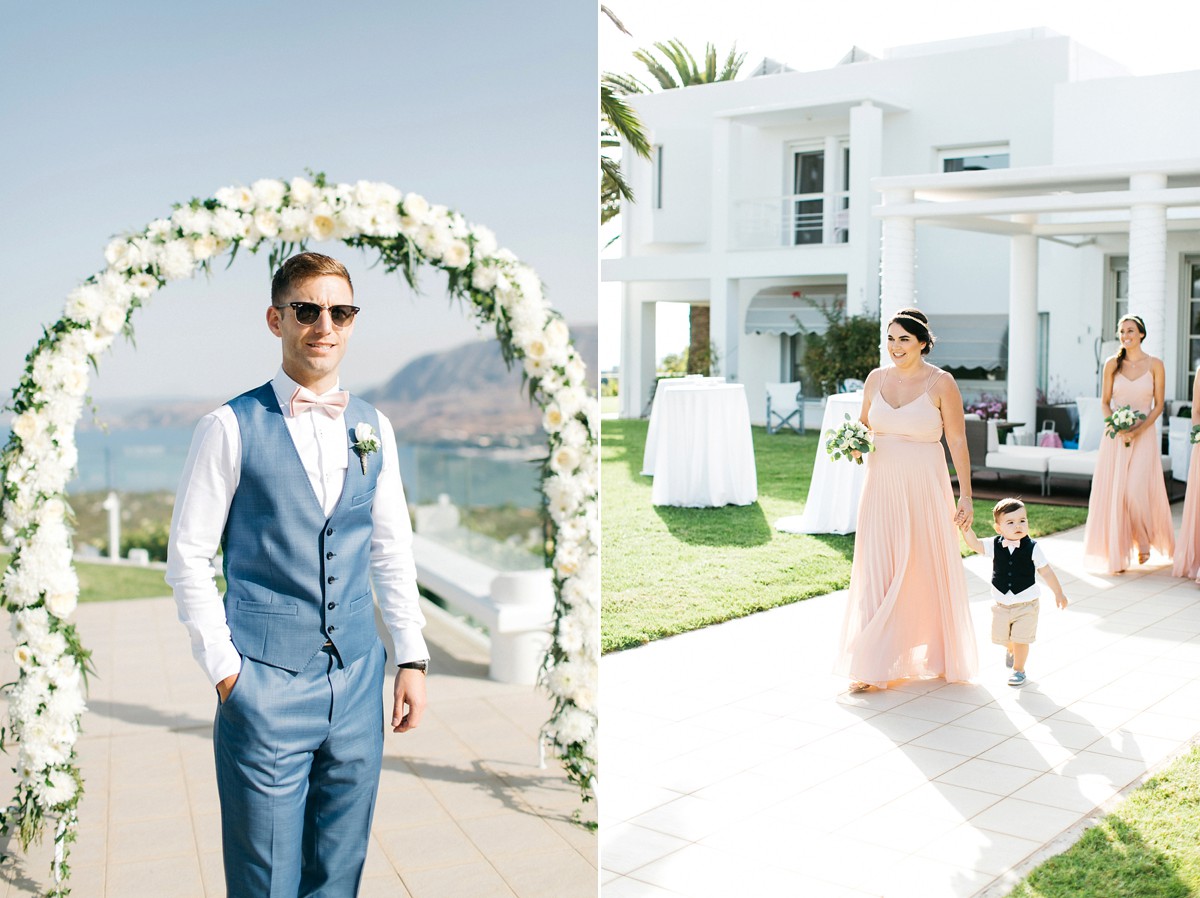 Floral wedding dress Sassi Holford wedding in Crete 13