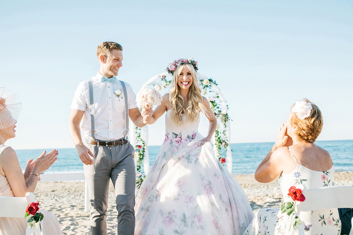 Floral wedding dress Sassi Holford wedding in Crete 3