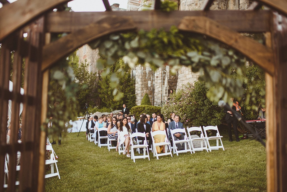 Lusan Mandongus dress Hammond Castle wedding 4 1