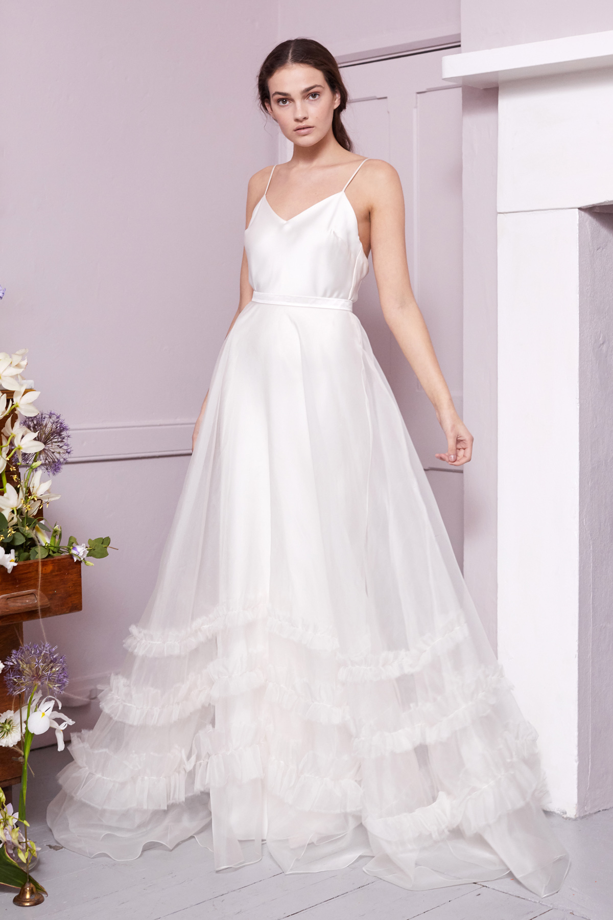 Mayfair Unlined Skirt Iris Slip Halfpenny Painter LOOKBOOK0094