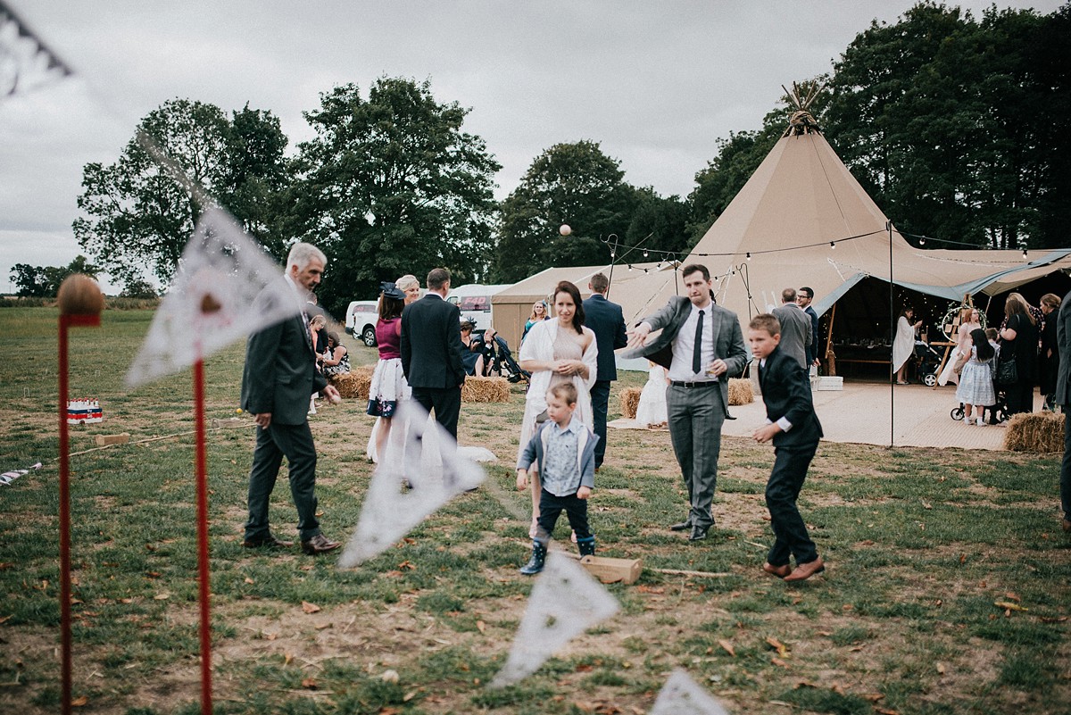 True bride dress Yorkshire farm wedding 20