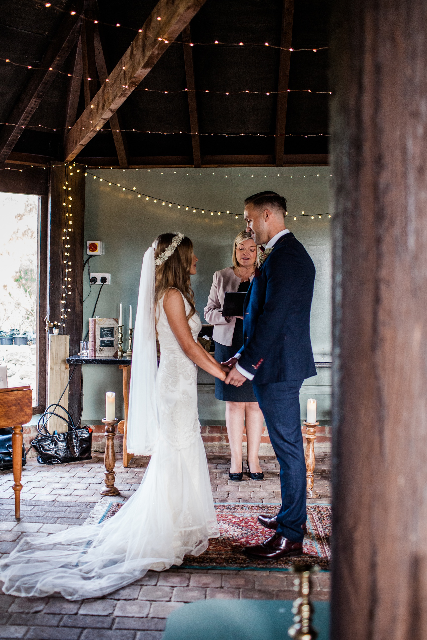 21 Claire Pettibone dress Autumn country barn wedding Northumberland